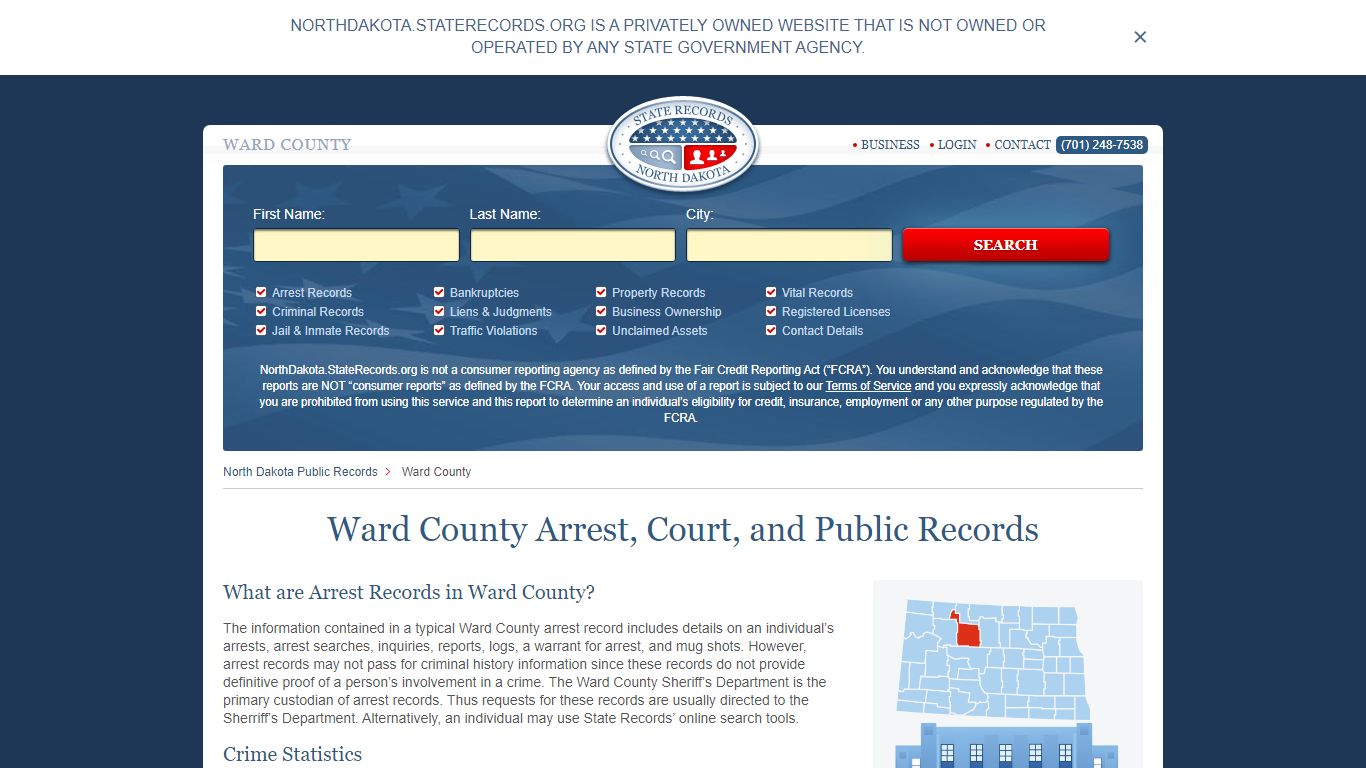 Ward County Arrest, Court, and Public Records